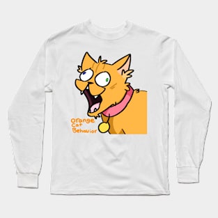 Orange Cat Behavior Long Sleeve T-Shirt